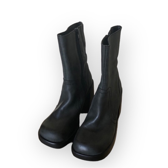 Vintage Jeffrey Campbell Black Boots Squared Toes RARE - Picture 3 of 7